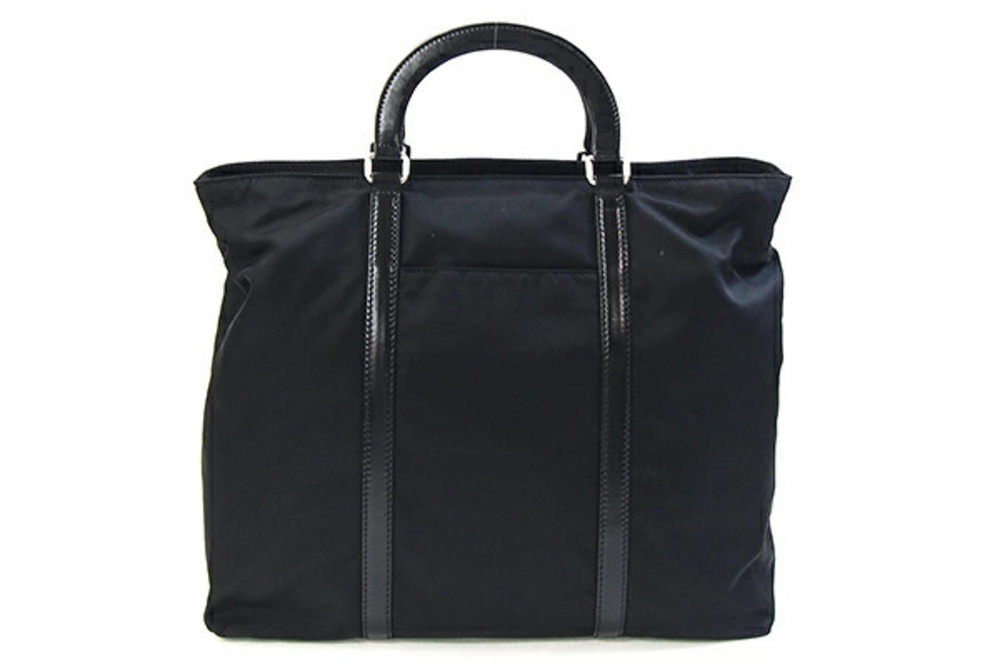 Prada Shoulder Leather Black Hand Handbag Tote Crossbody Bag